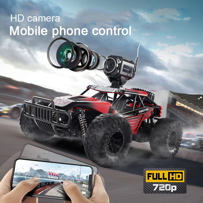 RC Car 4WD 2.4GHz Remote Control Car Climbing Vehicle With 720P HD FPV Camera 1/16 Off Road 4x4 Truck Offroad For Kids Toys Boys