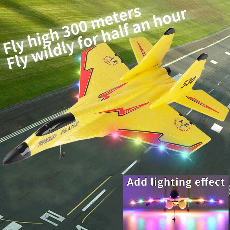 RC Plane ZY530 2.4G With LED Lights Aircraft Remote Control Flying Model Glider EPP Foam Toys Airplane For Children Gifts