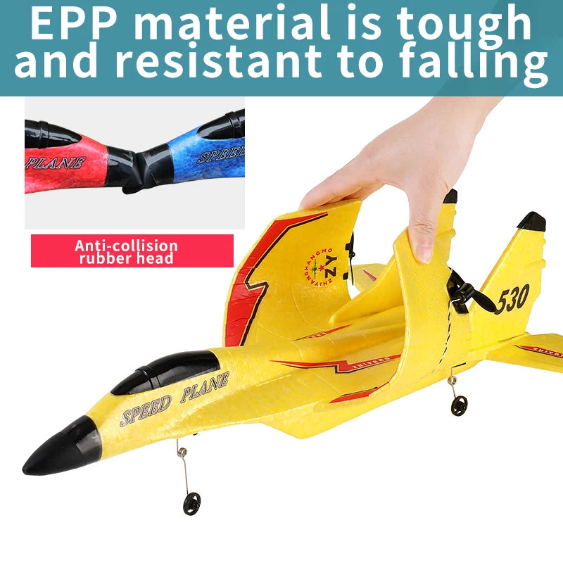 RC Plane ZY530 2.4G With LED Lights Aircraft Remote Control Flying Model Glider EPP Foam Toys Airplane For Children Gifts