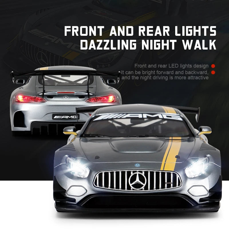 1:14 Mercedes-Benz AMG GT3 4 Channels RC Car with Led Light 2.4G Drift Remote Control Car Sports Car Model Boys Toy for Children