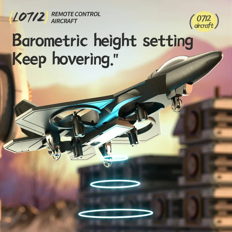 RC Plane 2.4G Remote Control Plane Six Axis Gyroscope System Led Rollover 360° Hover/Roll/Circle EPP FOUR-MOTOR Drone Toys Gifts