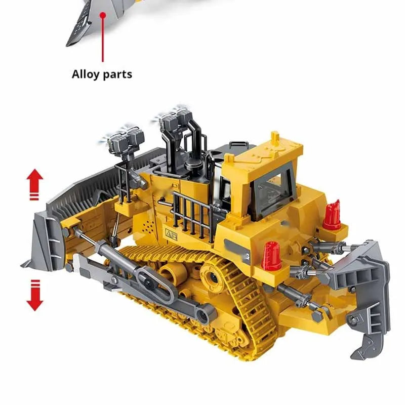 Nine-channel Remote Control Tractor Crawler Bulldozer 1:24 Simulation Boy Children Remote Control Engineering Car Model Toy