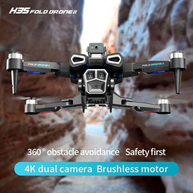 H35 Rc Drone with 4K Camera Obstacle Avoidance Brushless Professional Six-Axis Remote Control Quadcopter Wifi Fpv Helicopter