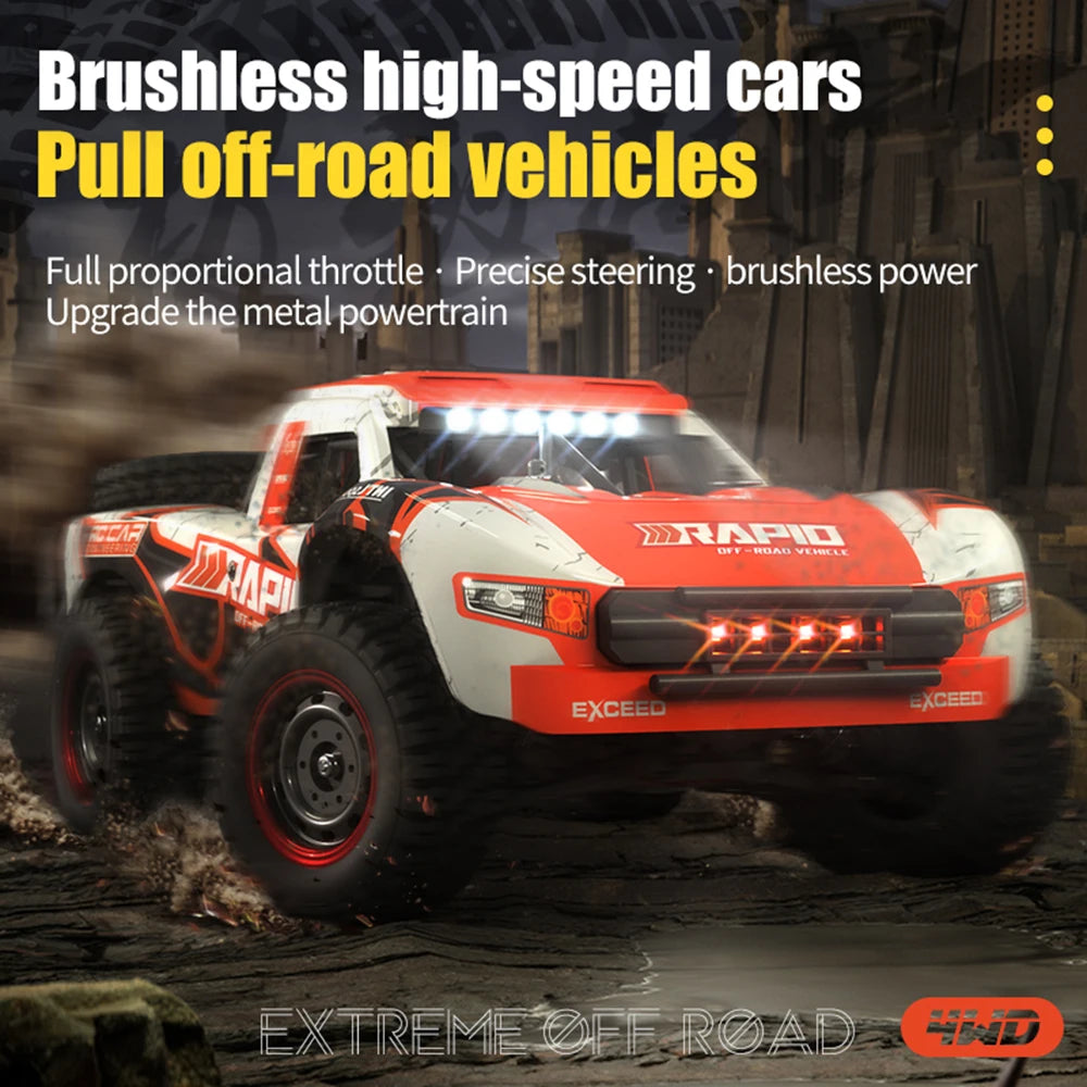 Q130 1:14 70KM/H 4WD RC Car With Light Brushless Motor Remote Control Cars High Speed Drift Monster Truck Toys for Adults Kids