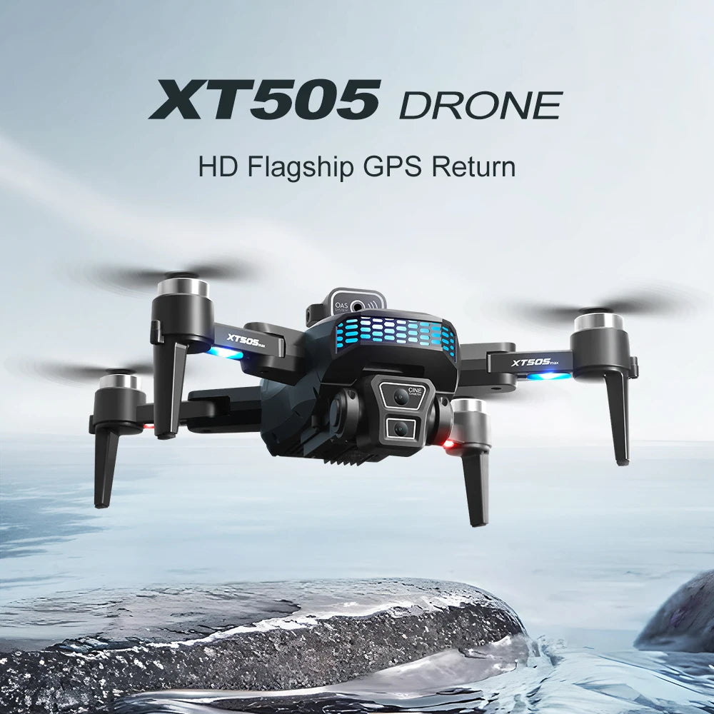 Xt505 Rc Drone with 4K Camera Folding Aerial Brushless Remote Contro Quadcopter Optical Flow Brushless Radio-Control Airplane