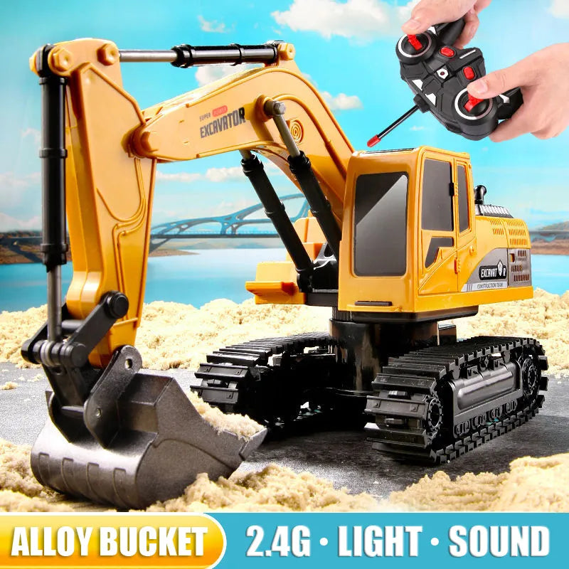 RC Excavator 2.4Ghz 6 Channel 1:24 RC Engineering Car Alloy And Plastic Excavator Boy Toy 6CH And 5CH RTR For Kid Christmas Gift