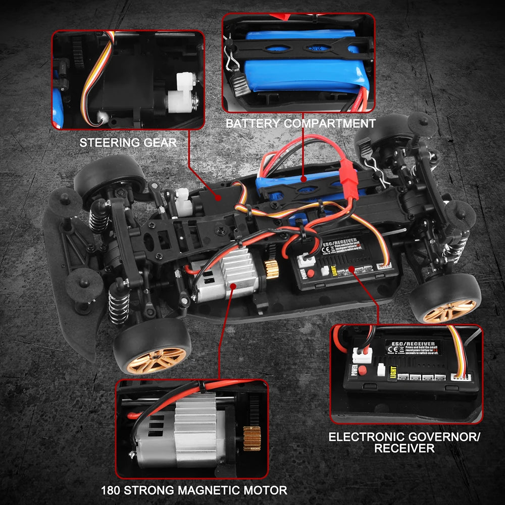 HBX 2188A 1:18 2.4G 4WD RC Car 36KM/H Drift Race Car High Speed Competition Drifting Child Gift VS WLtoys 284131 Toys