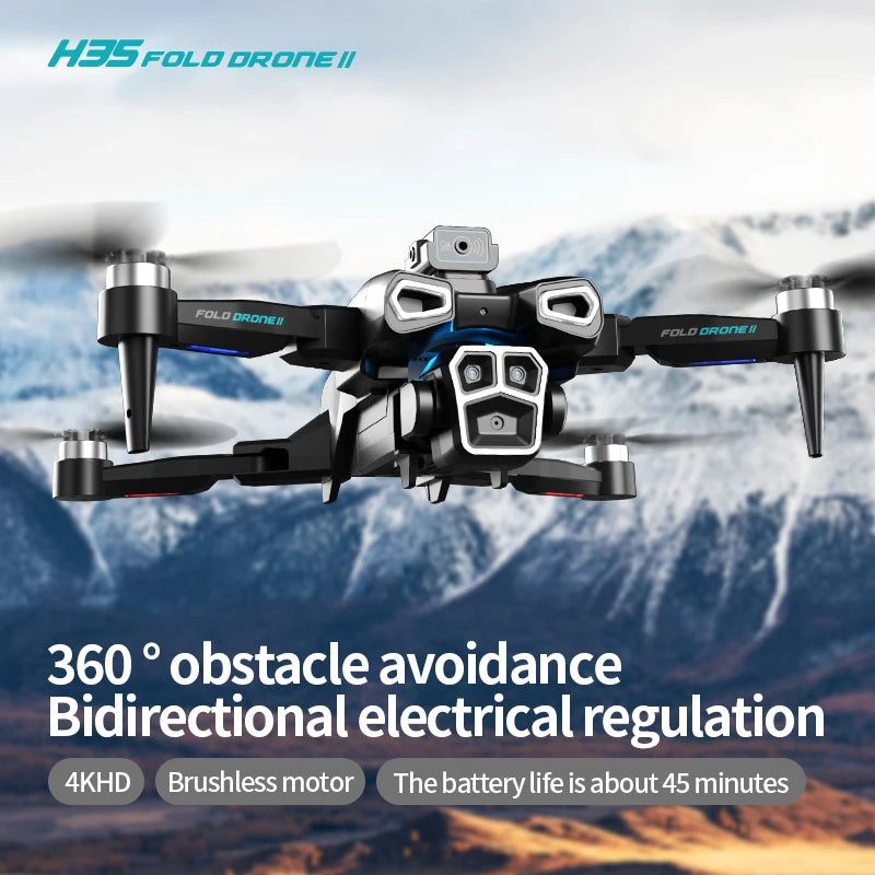 H35 Rc Drone with 4K Camera Obstacle Avoidance Brushless Professional Six-Axis Remote Control Quadcopter Wifi Fpv Helicopter