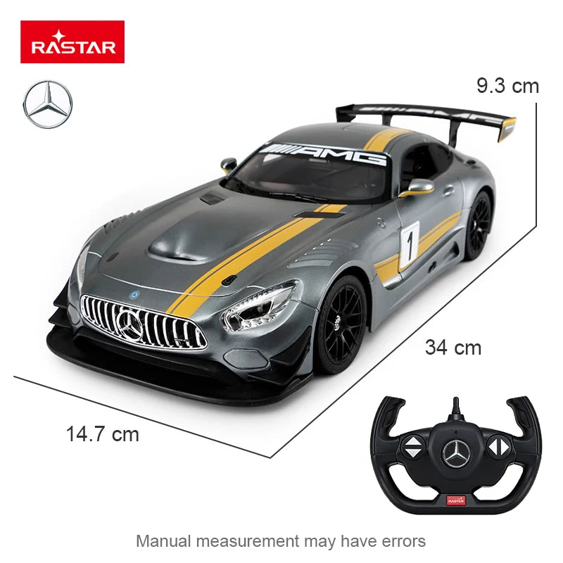 1:14 Mercedes-Benz AMG GT3 4 Channels RC Car with Led Light 2.4G Drift Remote Control Car Sports Car Model Boys Toy for Children