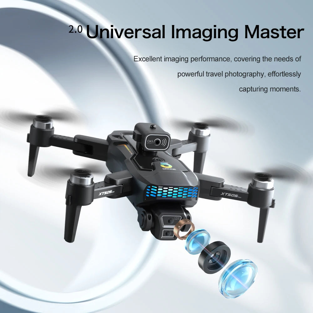 Xt505 Rc Drone with 4K Camera Folding Aerial Brushless Remote Contro Quadcopter Optical Flow Brushless Radio-Control Airplane