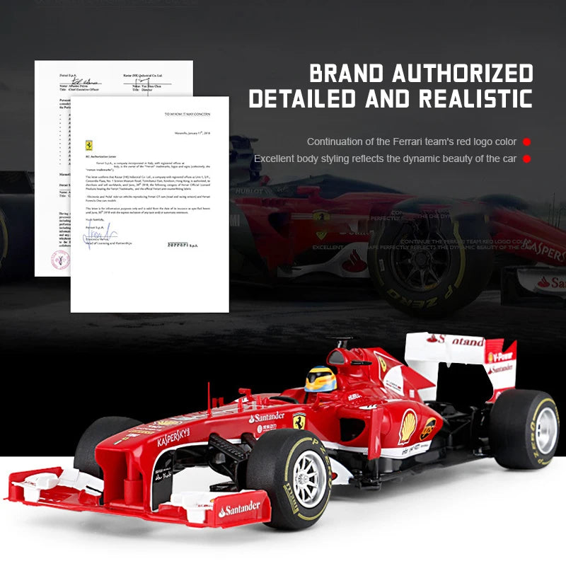 Authorized RC F1 Car 1/12 Ferrari F138 #3 Driver Helmet Team Formula Drift Racing Simulation Cars Model Children Collection Toy