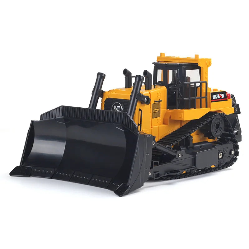 HUINA 1554 1:16 RC Bulldozer Remote Control Truck 8CH Machine on Control Car Toys for Boys Hobby Engineering Caterpillar Gifts