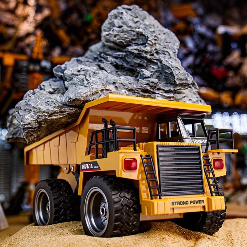 1:24 9CH RC Alloy Dump Truck Car Engineering Vehicle Forklift Heavy Excavator Remote Control Car Toys for Boys Children's Gifts