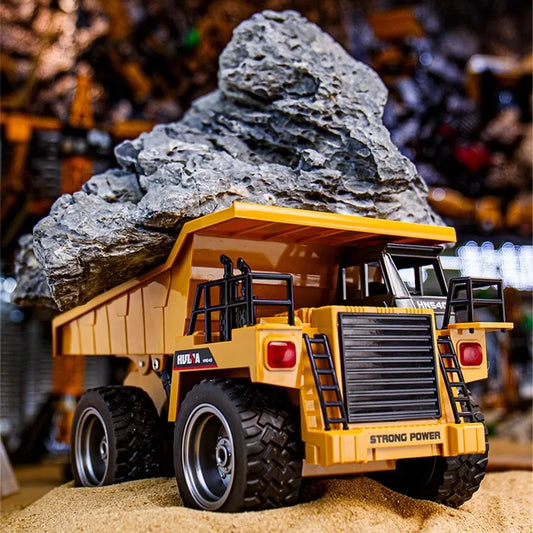 1:24 9CH RC Alloy Dump Truck Car Engineering Vehicle Forklift Heavy Excavator Remote Control Car Toys for Boys Children's Gifts